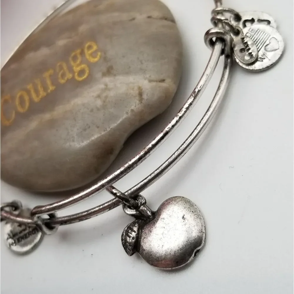 Alex and ani Apple of my eye silver tone bracelet energizer. B640